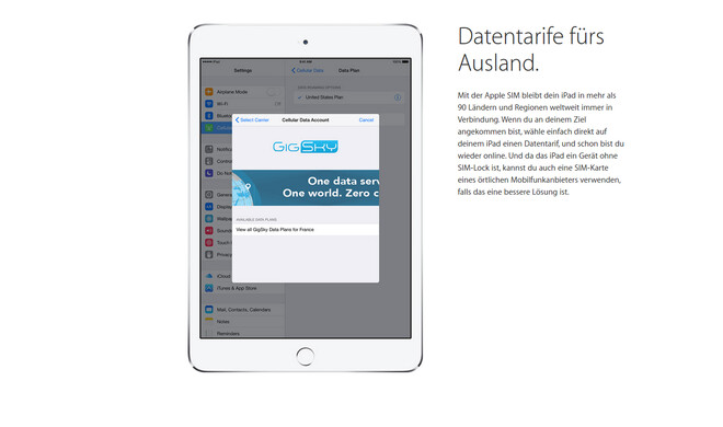 Apple SIM ist in den Apple Stores erhältlich