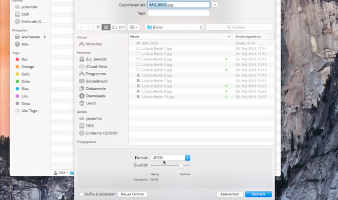 Mehrere Bilder auf einmal in das gewünschte Datei-Format umwandeln - die Vorschau-App macht's möglich