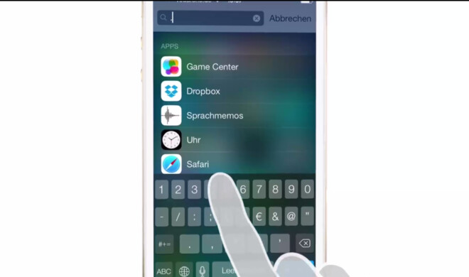 Mit Spotlight können Sie Ihr iPhone nach Apps durchsuchen
