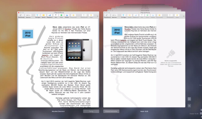 In OS X können Sie auch alte Versionen eines Dokuments bearbeiten