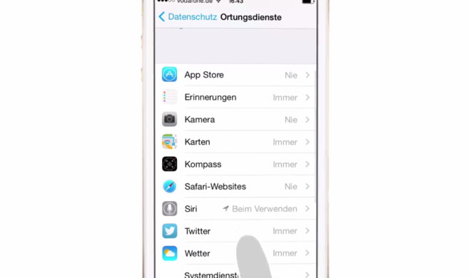 Sie können in iOS 8 jeder App den Zugriff auf die Ortungsdaten verbieten