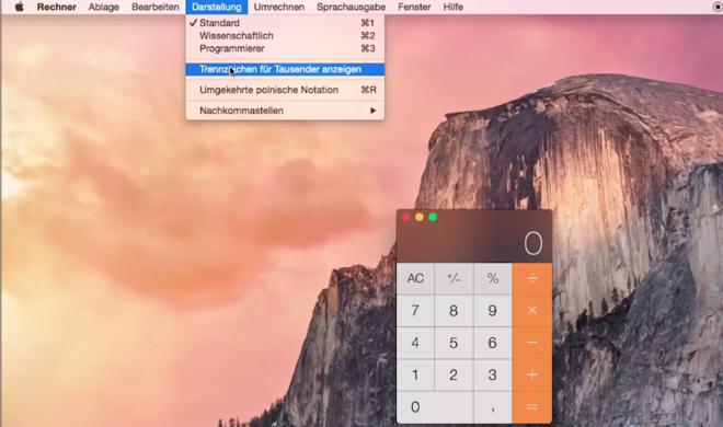 OS X besitzt einen Taschenrechner mit vielen Funktionen