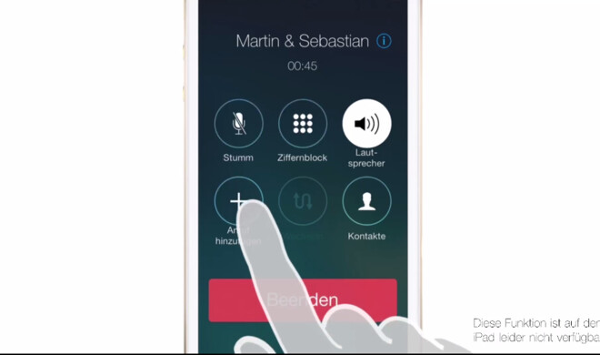 Sie können mit dem iPhone mit mehreren Personen gleichzeitig telefonieren