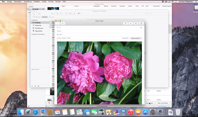 Sie können Fotos direkt von Ihrer Kamera via E-Mail versenden