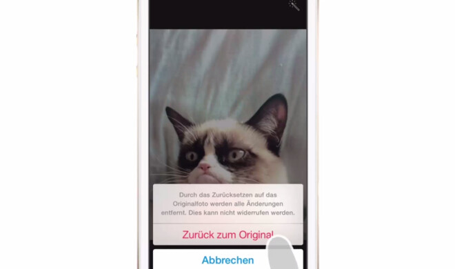 Änderungen an Fotos lassen sich auch wieder rückgängig machen
