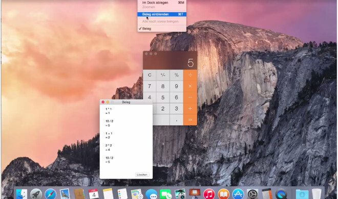 Sie können den Beleg des OS X-Rechners ganz einfach ausdrucken