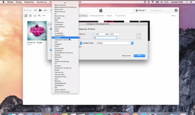 Auch in iTunes können Sie intelligente Wiedergabelisten festlegen