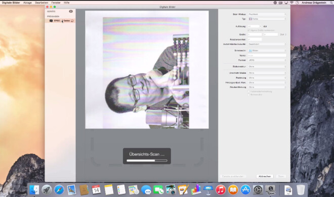 Die App Digitale Bilder kann auch scannen