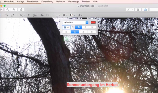 Die App Digitale Bilder besitzt auch einen Werkzeugkasten zur Fotobearbeitung