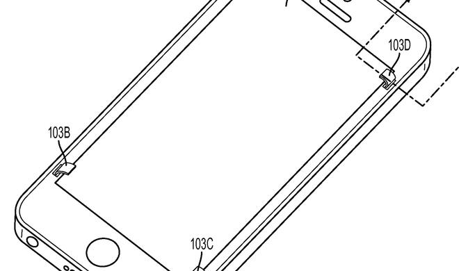 Ausklappbare Stoßfänger an den Rändern des Displays
