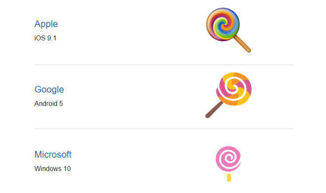 Man könnte meinen, Microsoft, Google und Apple haben sich bei der Ausrichtung des Lutscher-Stils abgesprochen