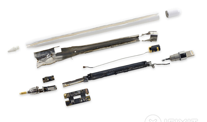 Apple Pencil in Einzelteilen