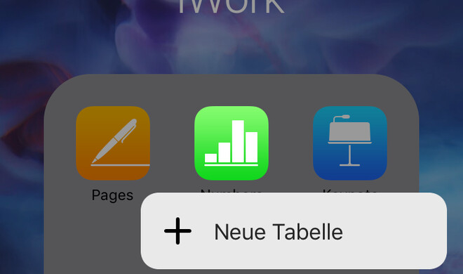Numbers und andere iWork-Apps
