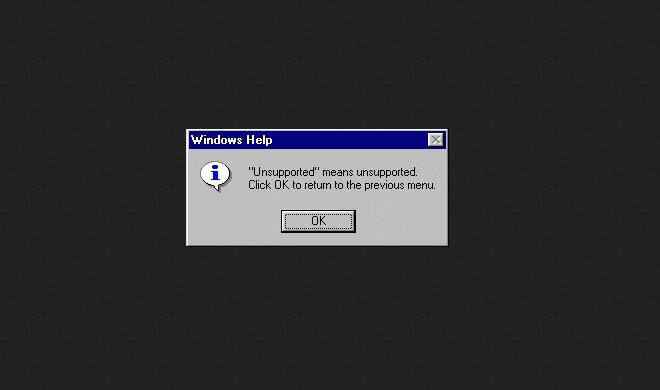 Nicht unterstützt heißt nicht unterstützt. Oder: RTFM!