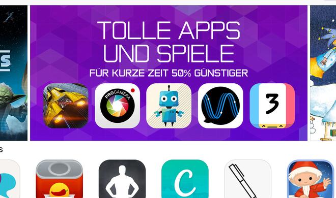 Apple bietet derzeit einige Apps und Spiele zum halben Preis an