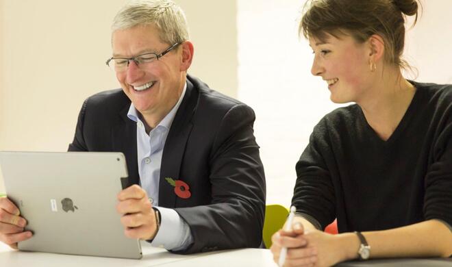 Apple-CEO Tim Cook hat gut lachen, wenn er sich die aktuellen Quartalsergebnisse anschaut