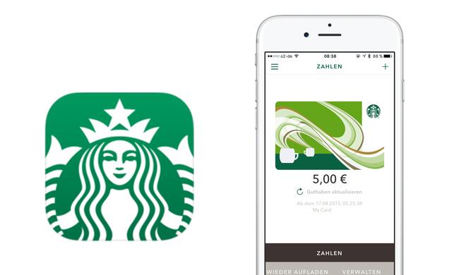 Mit der Starbucks-App lässt sich bargeldlos in den Kaffeehäusern der Kette bezahlen