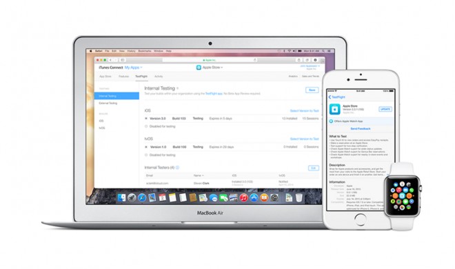 TestFlight unterstützt nun iOS 9.3 und watchOS 2.2