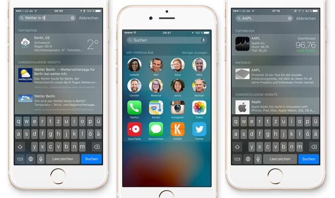Apple hat die Suche in iOS 9 deutlich aufgebohrt