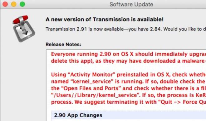 Transmission-Client - der verseuchte Bittorent-Client