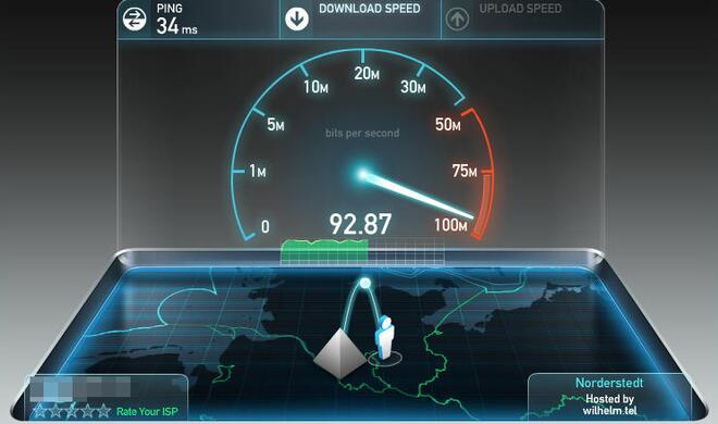 Die Website Speedtest.net gibt schnelle Auskunft über die Verbindung beim Upload und Download.