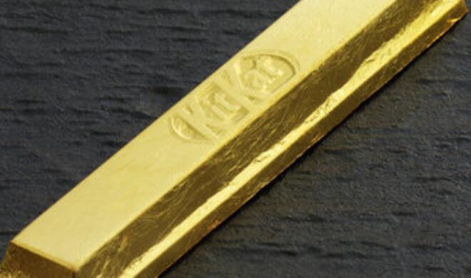Kit Kat mit Blattgold-Überzug.