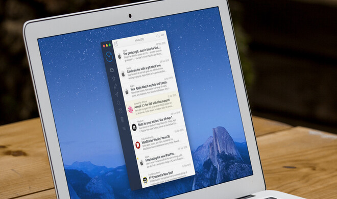 Montage AirMail 3 für Mac auf dem MacBook Air.