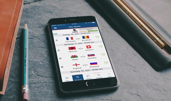 Die App Pocket EM 2016 ist kostenlos