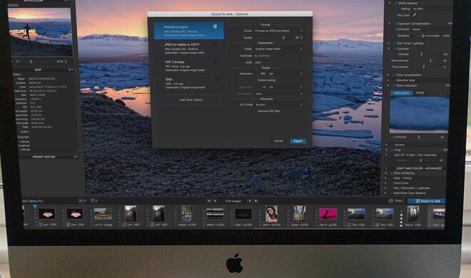 Montage: DxO OpticsPro auf iMac
