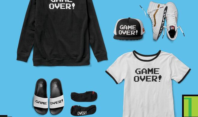 Die &quot;Game Over&quot; Kollektion. Sneaker-Socken, Schuhe, Cap, T-Shirt und selbst Badelatschen... How cool is that?