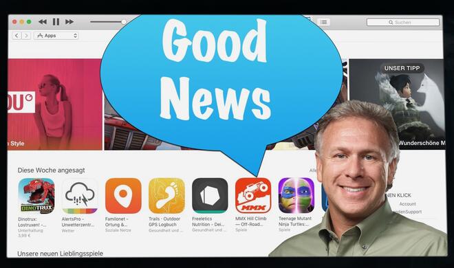 Montage: Phil Schiller hat gute Neuigkeiten für App-Store-Entwickler