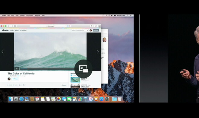 Bild-im-Bild-Feature von macOS Sierra.