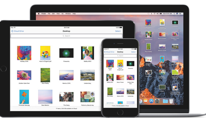 iCloud Drive zeigt Desktop-Inhalt vom Mac mit macOS Sierra auch auf iOS-Geräten an.