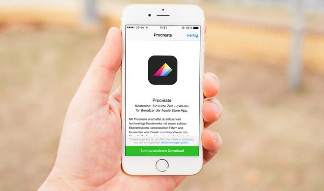 Über einen Umweg kann man sich die App Procreate Pocket sichern