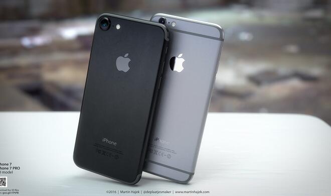 iPhone 7 in Schwarz Seite and Seite mit dem iPhone 6 in Spacegrau.
