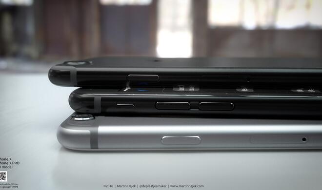 Neues iPhone 7 aufgestapelt.