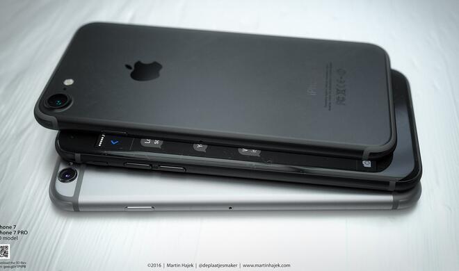 Neues iPhone 7 aufgestapelt.
