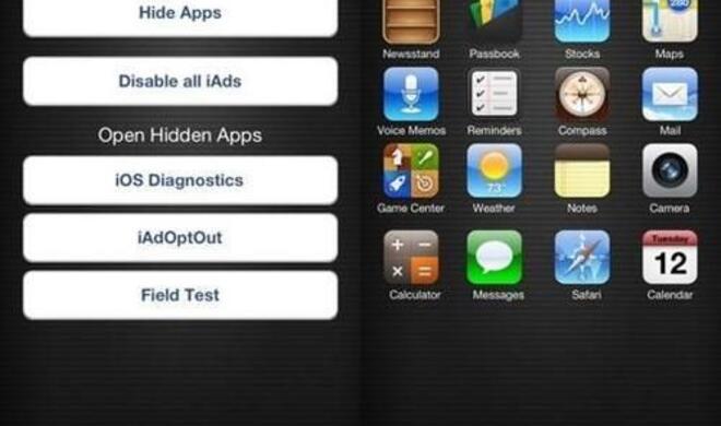 Montage: HiddenApps Screenshots nebeneinander