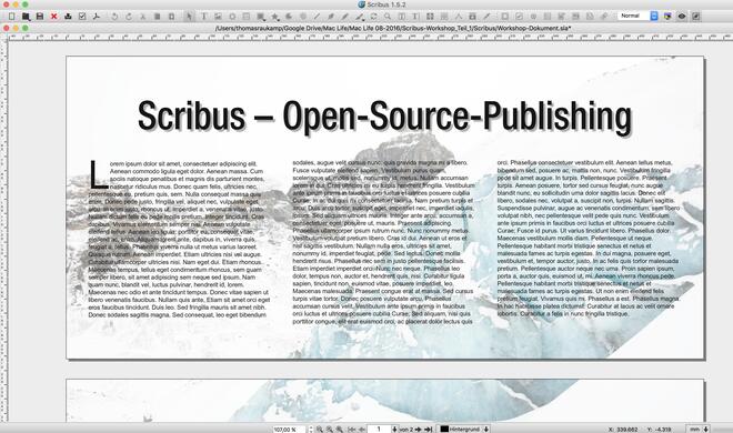 Links: Das Einfügen von Textrahmen können Sie automatisieren. So können Sie eine beliebige Anzahl von Rahmen direkt in den Satzspiegel einpassen.