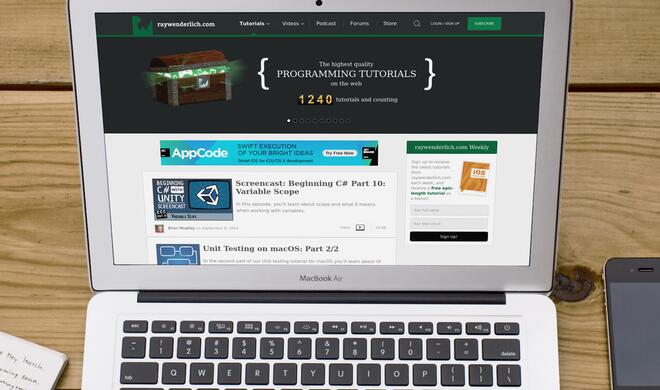 Ray Wenderlich auf dem MacBook