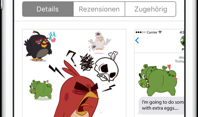 Angry Birds Sticker im iMessage-App-Store