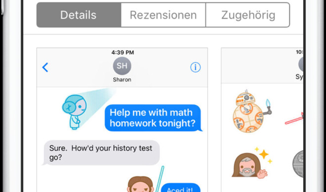 Star Wars Stickers im iMessage-App-Store