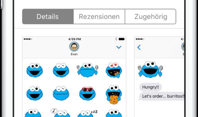 Cookie Monster Stickers im iMessage-App-Store