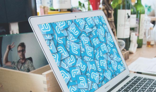 Twitter-Symbole auf MacBook Air