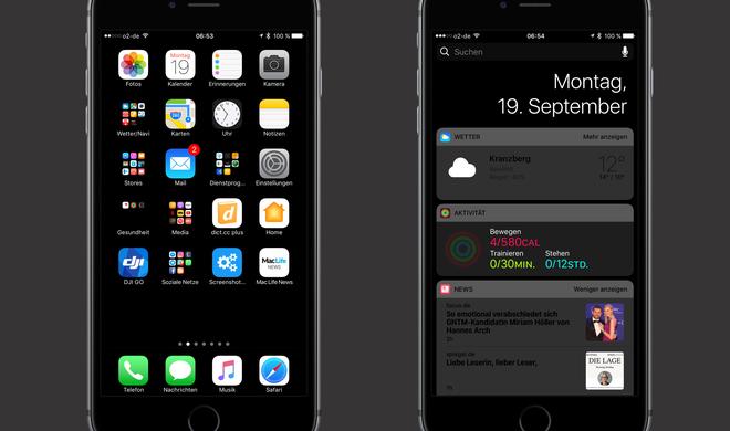 Ios 10 Schwarzes Wallpaper Farbt Auch Dock Schwarz Mac Life