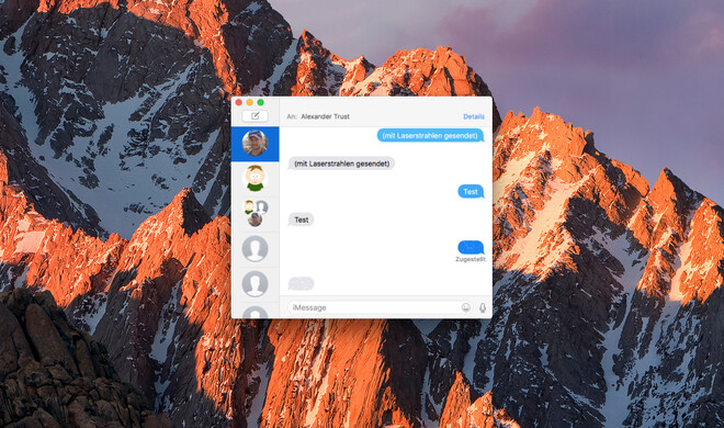 Effekte in iMessage unter macOS Sierra