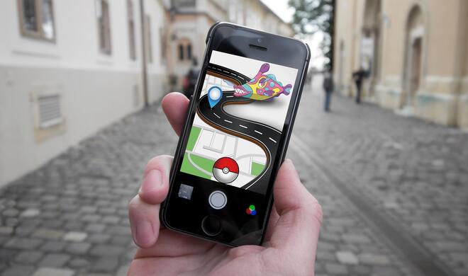 Augmented Reality am iPhone 7 mit Pokémon Go.