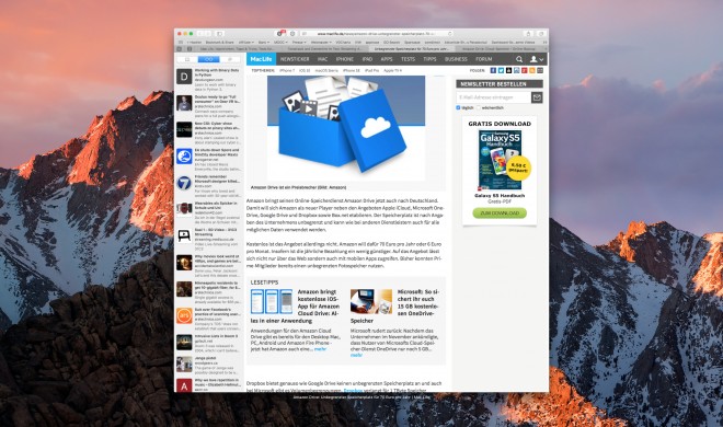 Safari 10 in macOS Sierra