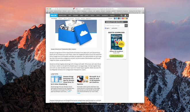 Safari 10 in macOS Sierra