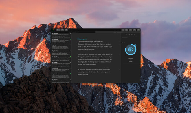 macOS Sierra: Tabs in Ulysses